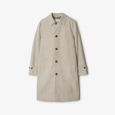 Burberry Single-breasted Medium Car Coat In Neutral