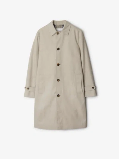 Burberry Cotton Blend Car Coat In Mist In Heron