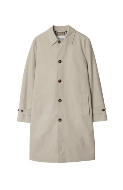 Burberry Single-breasted Medium Car Coat In Neutral