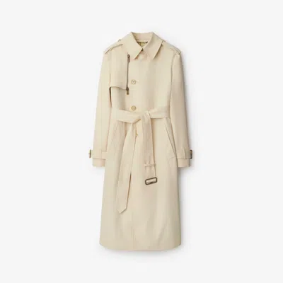 Burberry Double-breasted Cotton Trenchcoat For Women In Calico