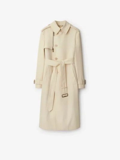 Burberry Double-breasted Cotton Trenchcoat For Women In Calico