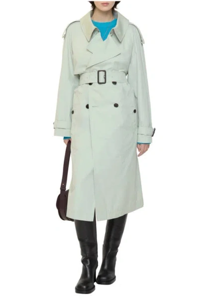 Burberry Long Cotton Canvas Fitzrovia Trench Coat In Green