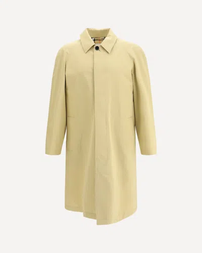 Burberry Beige Cotton Trench Coat In Yellow