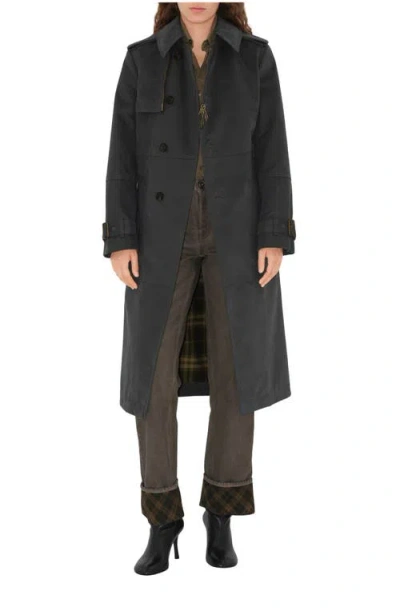 Burberry Long Cotton Nylon Trench Coat