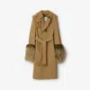 Burberry Shearling-trimmed Trench Coat In Mountain
