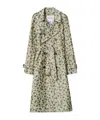 Burberry Blur Flower Double-breasted Long Trench Coat In Nude