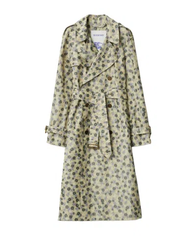 BURBERRY LONG DAISY-PRINT TRENCH COAT