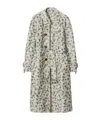 Burberry Long Daisy Lightweight Zip Car Coat In Gray