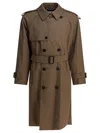 Burberry Long Double-breasted Trench Coat Beige In Brown