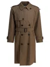 Burberry Long Double-breasted Trench Coat Beige In Brown