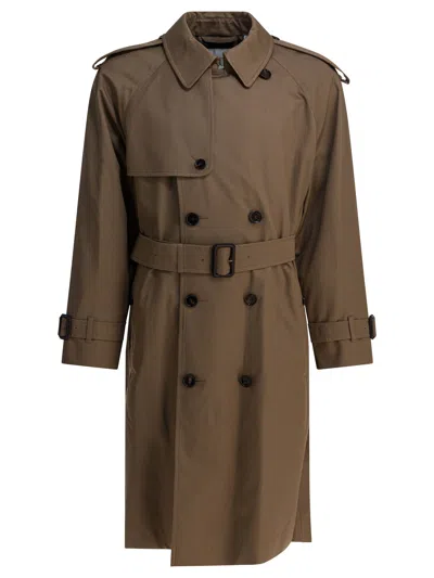 BURBERRY LONG DOUBLE-BREASTED TRENCH COAT COATS BROWN