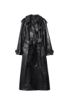 Burberry Castleford Leather Belted Trench Coat In Multi
