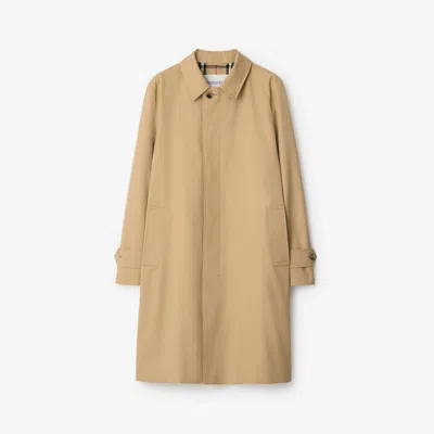 Burberry Long Gabardine Car Coat In Brown