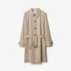 Burberry Gabardine-weave Trench Coat In Fossil