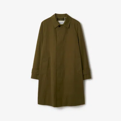 Burberry Gabardine Car Coat In Green