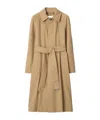 Burberry Long Gabardine Car Coat In Nude