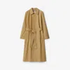 Burberry Long Gabardine Car Coat In Spelt