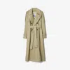 Burberry Long Gabardine Castleford Trench Coat In Neutral