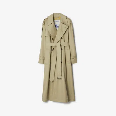 Burberry Long Gabardine Castleford Trench Coat In Neutral
