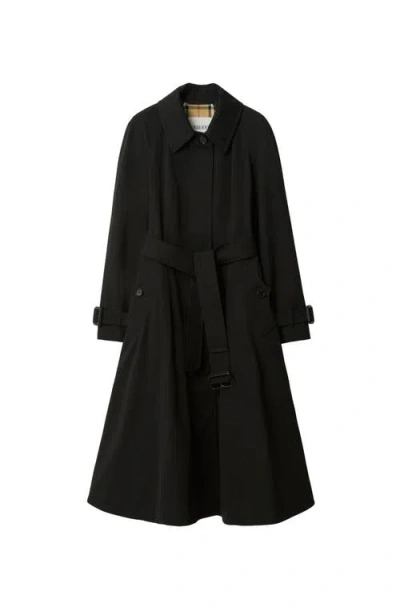 BURBERRY BURBERRY LONG GABARDINE ELLINGHAM FIT-AND-FLARE CAR COAT