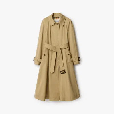 Burberry Long Gabardine Ellingham Fit-and-flare Car Coat In Neutral