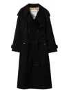 Burberry Waterloo Heritage Double-breasted Trench Coat In Black