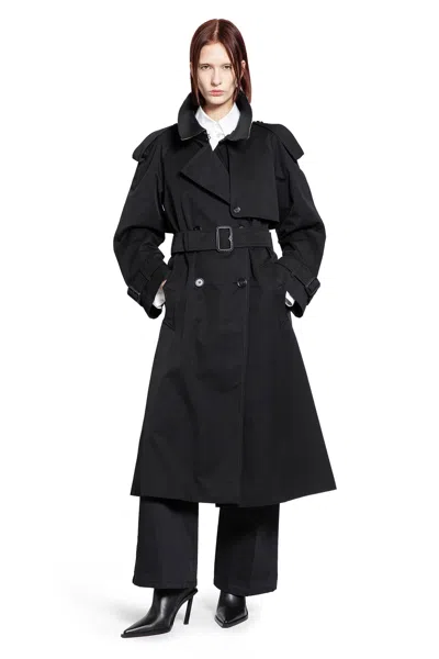 Burberry Long Gabardine Fitzrovia Trench Coat In Black