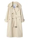 Burberry Light Beige Cotton Fitzrovia Trench Coat In Neutral