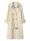 Burberry Light Beige Cotton Fitzrovia Trench Coat In Neutral
