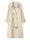 Burberry Light Beige Cotton Fitzrovia Trench Coat In Neutral