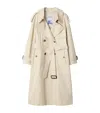 Burberry Light Beige Cotton Fitzrovia Trench Coat Women In Neutral
