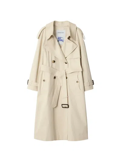 Burberry Long Gabardine Fitzrovia Trench Coat In Neutral