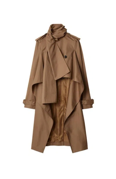 Burberry Belted Trench Coat With Scarf And Epaulettes In Beige