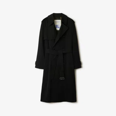 Burberry Gabardine Double-breasted Trench Coat In Black