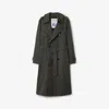Burberry Gabardine-weave Trench Coat In Graphite