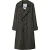 Burberry Gabardine-weave Trench Coat In Graphite