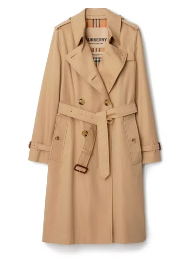 Burberry Long Kensington Heritage Trench Coat In Multi