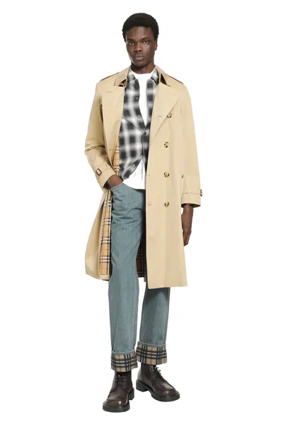Burberry Long Kensington Heritage Trench Coat In Brown