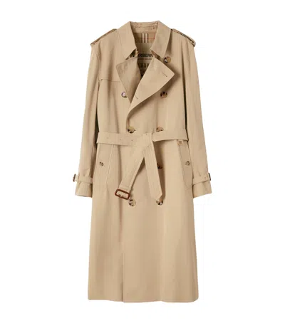Burberry Long Kensington Heritage Trench Coat In Honey