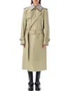 BURBERRY GREEN LEATHER TRENCH COAT FOR WOMEN