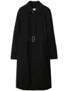 Burberry Women Long Nylon Cotton Padded Car Coat In Black