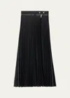 Burberry Pleated Mid-length Skirt With Fitted Waistband In Brisk