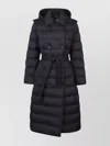 Burberry Long Quilted Down Jacket With Detachable Hood In Black