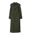 Burberry Double-breasted Quilted Trench Coat In Green