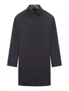 Burberry Long Reversible Car Coat In Gabardine In Black