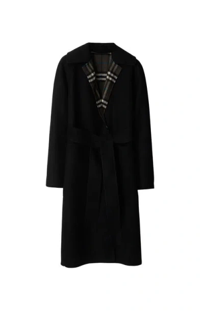 BURBERRY BURBERRY REVERSIBLE WOOL WRAP COAT