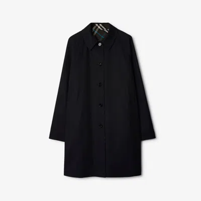 Burberry Long Reversible Gabardine Car Coat In Black