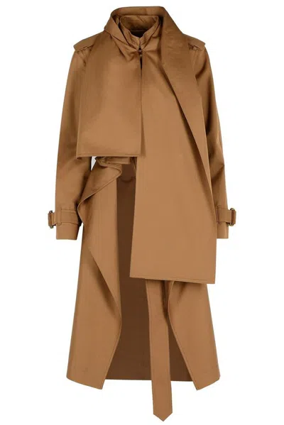 Burberry Long Belted Trench Coat Epaulettes In Brown