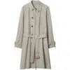Burberry Gabardine-weave Trench Coat In Castle