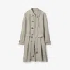 Burberry Gabardine-weave Trench Coat In Castle